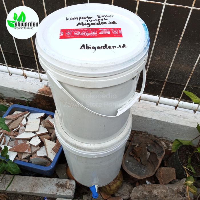 Gambar Paket Komposter Ember Tumpuk Pengolahan Sampah Organik Kompos Rumahan - POLOS tnp Pintu dari Abigarden Tools undefined Tokopedia