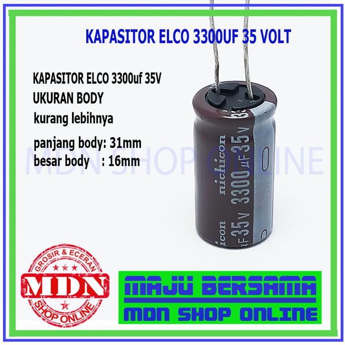Gambar Kapasitor elco 2200uf 3300uf 4700uf 6800uf 10000uf 35v - 3300UF 35V dari MDN SHOP ONLINE undefined Tokopedia