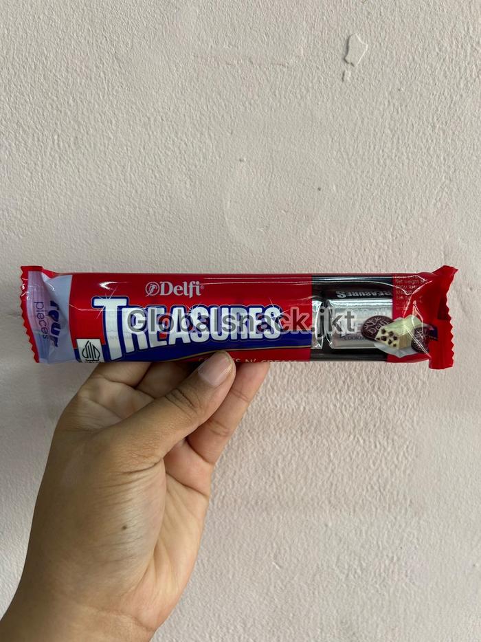 Gambar DELFI TREASURE GOLDEN ALMOND CHOCOLATE / COOKIES AND CREAM - TRESURE ALMOND dari Globalsnackjkt undefined 3 Tokopedia
