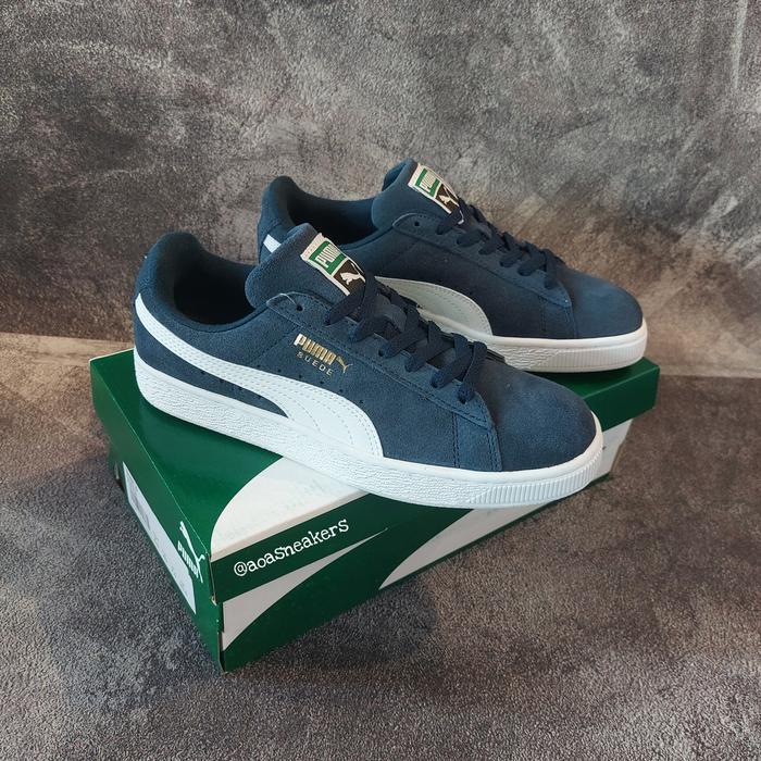 Jual Sepatu Puma Suede Classic Navy Original Material BNIB 40