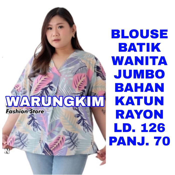 Gambar WK BLOUSE BATIK MODRRN WANITA JUMBO LD. 126 BAJU ATASAN MODEL TERBARU dari warungkim undefined Tokopedia