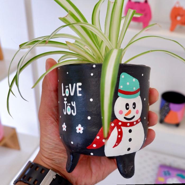 Gambar Christmas Series Pot & Kaktus Cloky Cactus / only planter - Snowman dari Cloky Art Studio Kota Magelang Tokopedia
