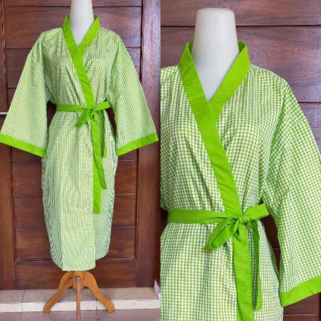 Gambar Kimono Baju tidur Pasien rumah sakit Spa Klinik Hotel Pria Wanita size - Hijau pupus, XXL jumbo dari -ONET- undefined Tokopedia