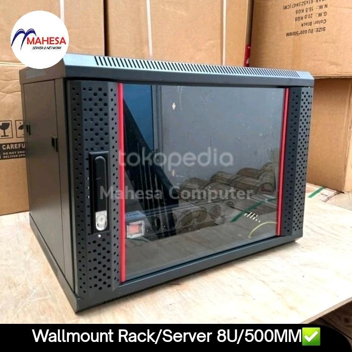 Promo WALLMOUNT 8U Depth 500mm Glass Door Rackmount Rack Server ...