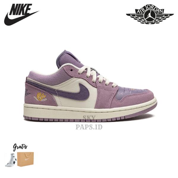 Ppsnabha Aj1 Mid Multicolor Swoosh Phantom Sepatu Sneakers Air