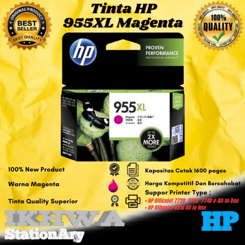 Gambar TINTA CATRIDGE HP 955XL 955XL 1 PAKET ( 4 PCS ) =OFFICEJET PRO 7740 - 955XL MAGENTA dari Ikhwa Stationary undefined Tokopedia