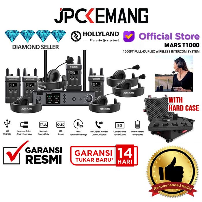 Gambar Hollyland Mars T1000 Wireless Intercom Headset Hollyland T 1000 RESMI - w Case Standard dari JPC Kemang undefined Tokopedia