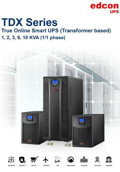 Jual UPS EDCON TDX Series 1 KVA / 900 Watt UPS smart online built ini ...