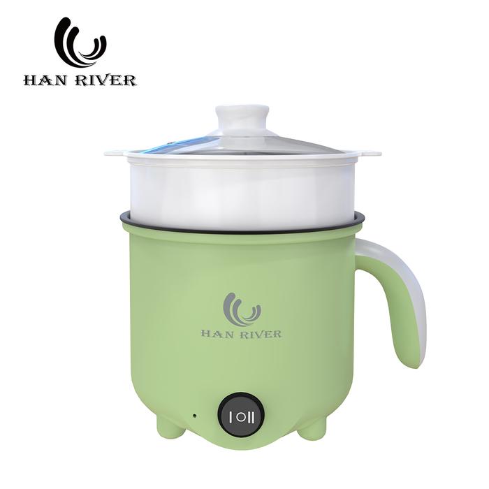 Gambar HAN RIVER Panci Listrik Portable pelajar Elektrik Panci Kukus 1.8L - Hijau dari HANRIVER undefined Tokopedia