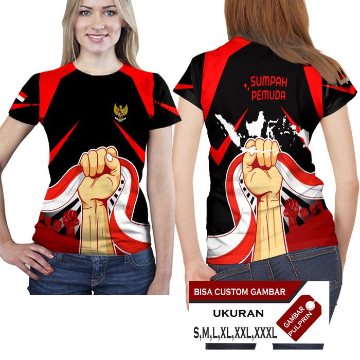 Gambar Baju kaos polo wanita sumpah pemuda Indonesia full printing - TSDE, XL dari Aywunaz Custom undefined Tokopedia