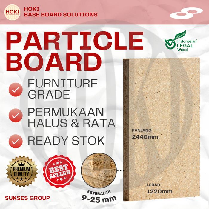 Gambar PARTICLE BOARD 18MM 4FT X 8FT - 12mm(1220x2440) dari Hoki Plywood undefined Tokopedia