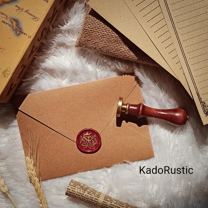 Gambar PAKET AMPLOP DAN KERTAS VINTAGE RUSTIC/KERTAS SURAT DAN AMPLOP - Amplop Wax, Bingkai Besar dari Rustic Gift undefined Tokopedia