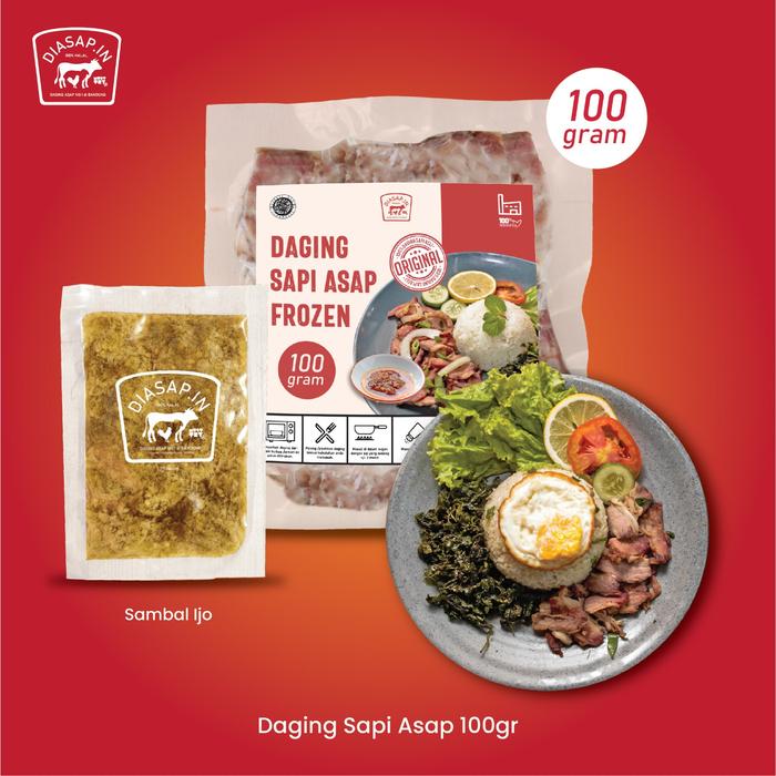 Gambar SEI SAPI Frozen / Daging Sapi Asap DIASAPIN 100gr + 1 Sambal 30gr - Sambal Ijo dari DIASAPIN undefined Tokopedia