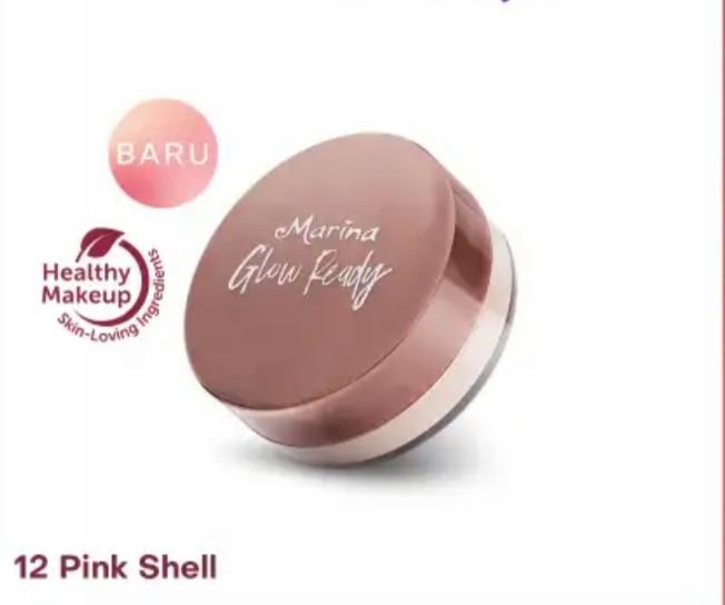 Gambar Bedak Marina Glow Ready Two Way Cake SPF 20 padat/ Loose Powder tabur - Tabur Pink shel dari Arumi shop Official undefined Tokopedia