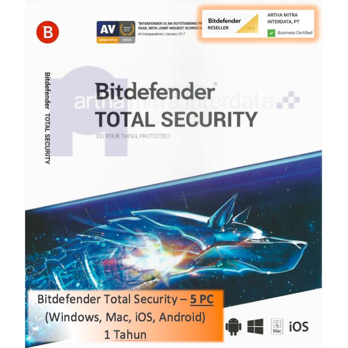 Gambar BitDefender Anti Virus Total Security - for Windows/Mac/iOS/Android - 5 dari Artha Mitra Interdata undefined Tokopedia