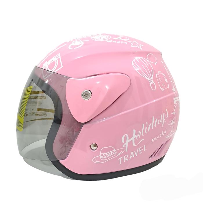 Gambar HELM HALF FACE EVOLUTION MOTF TRAVELING MIRIP GM EVO MURAH HELM DEWASA - pink dari CIO'STORE undefined Tokopedia