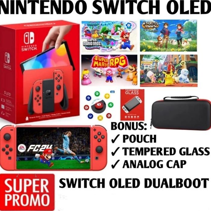 Gambar Nitendo Switch OLED Full Games Mario Red Console Oled ful game C-F-W - 128GB dari Turtle Games & Toy Shop undefined Tokopedia