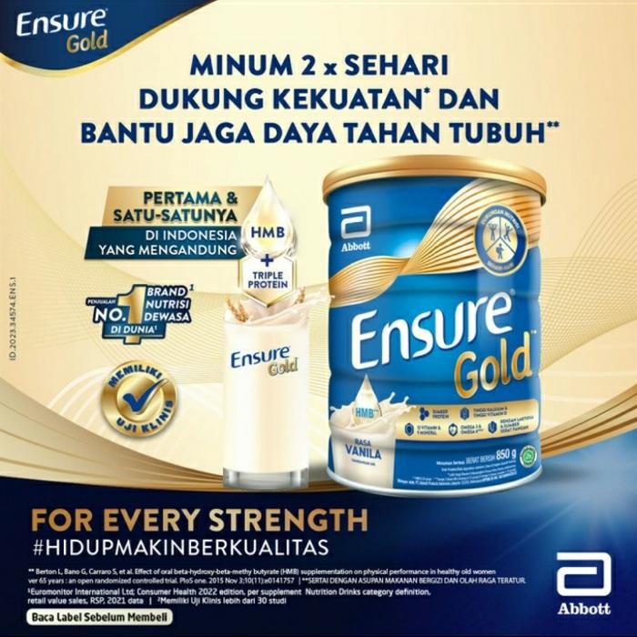 Gambar Ensure Gold Vanilla  850 gr Susu Nutrisi Dewasa Rendah Laktosa dari Cahaya Berkat Prima undefined Tokopedia