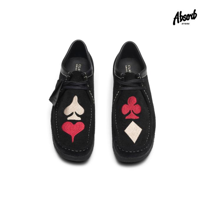 Jual Clarks Originals Wallabee x Stussy “Four Card Suits” (Black