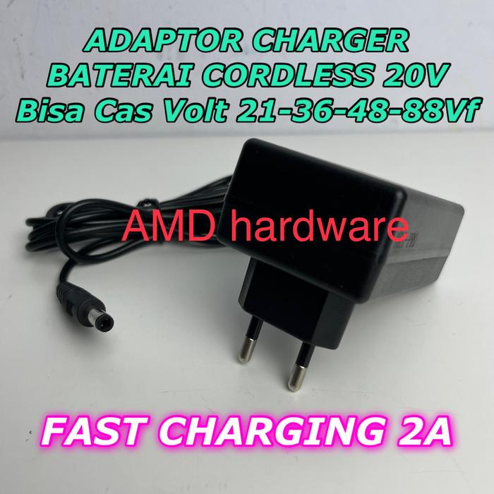 Gambar CHARGER CASAN BATERAI CORDLESS BOR IMPACT CAS 21V bisa utk 12V 36V 48V 18V 16V JLD Adapter - Charger 12 Volt dari AMD hardware undefined 5 Tokopedia