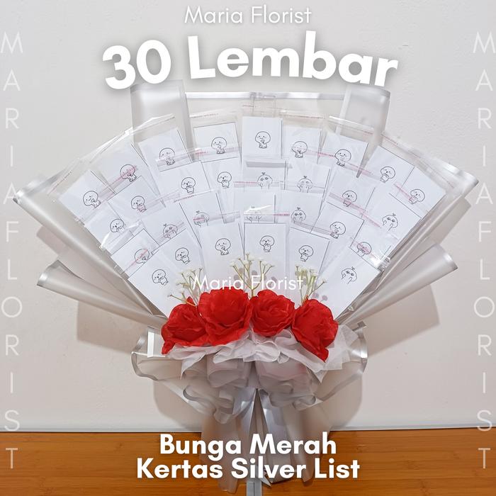 Gambar Buket Bunga Uang 30 Lembar - Kerangka Buket Uang - Buket Uang - Merah, Tiffany dari Maria Florist undefined Tokopedia