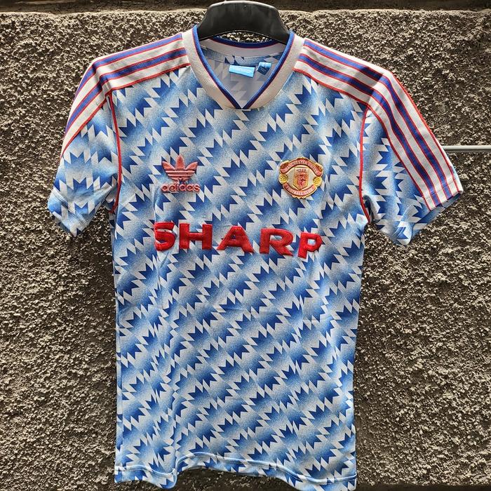Jual Jersey original manchester United 1990/1992 away Cantona Repro - Kota Bekasi 