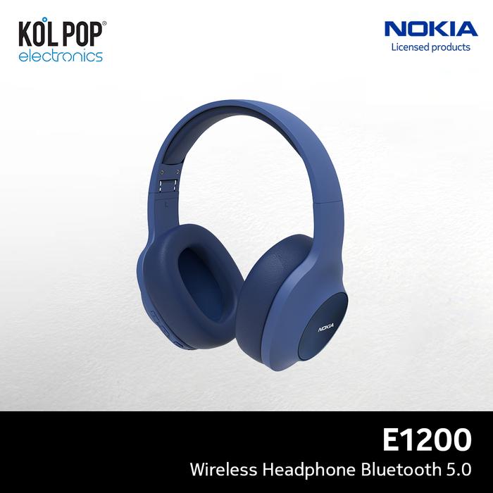Gambar Nokia E1200 Wireless Bluetooth 5.0 Headphone Headset with Mic-Blue dari Koolpop Electronics undefined Tokopedia
