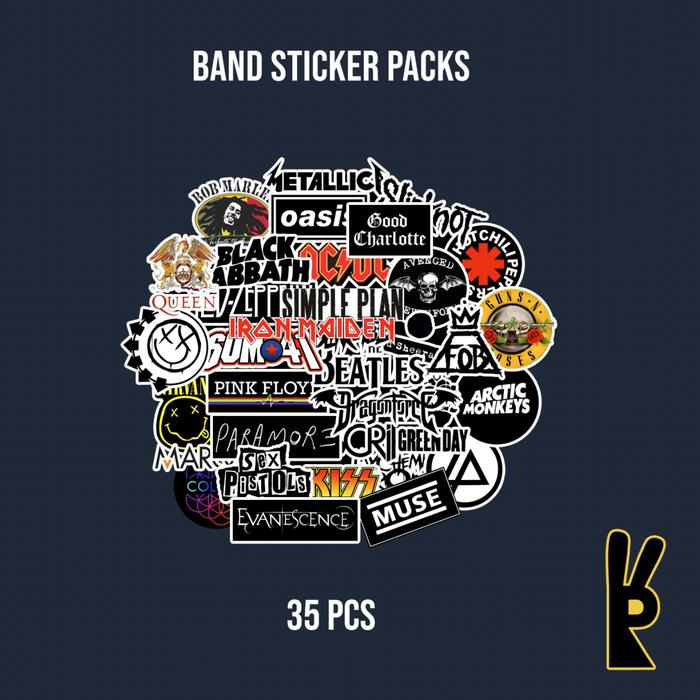 Gambar Band Sticker Pack 35Pcs | Stiker Laptop Helm Instrumen Koper dari Reckits undefined Tokopedia