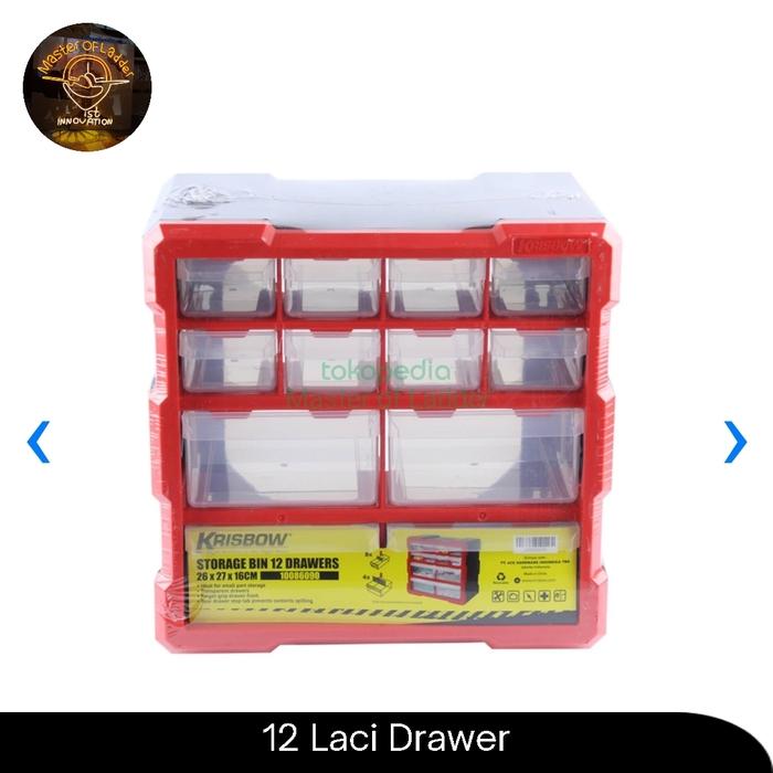 Gambar Tool Box Lemari Kotak Perkakas 12 Drawer Laci Krisbow Transparan dari Master of Ladder undefined Tokopedia