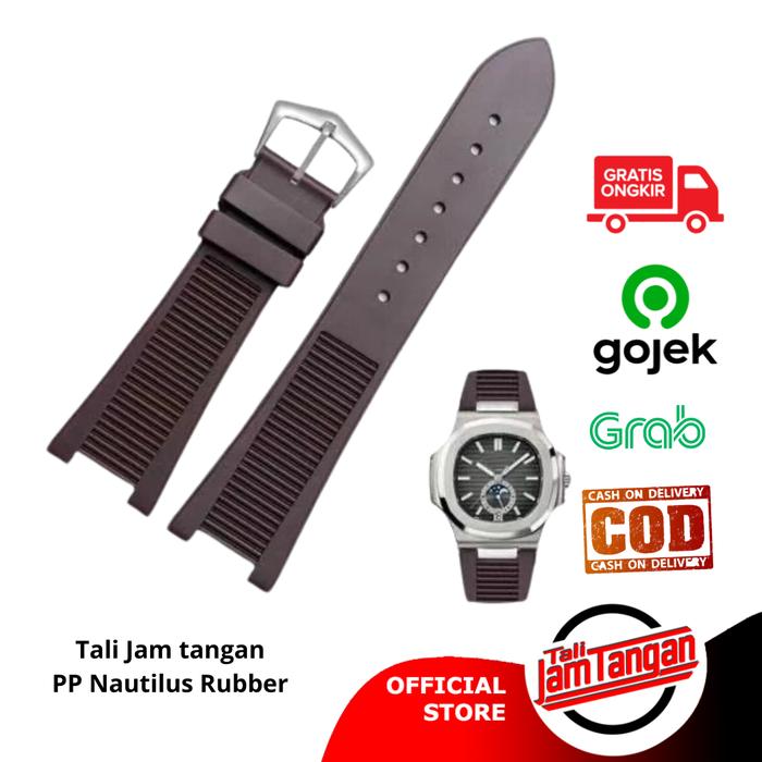 Gambar Tali Jam Tangan Karet Untuk PP Nautilus Rubber Strap - Cokelat dari Tali Jam Tangan com undefined Tokopedia