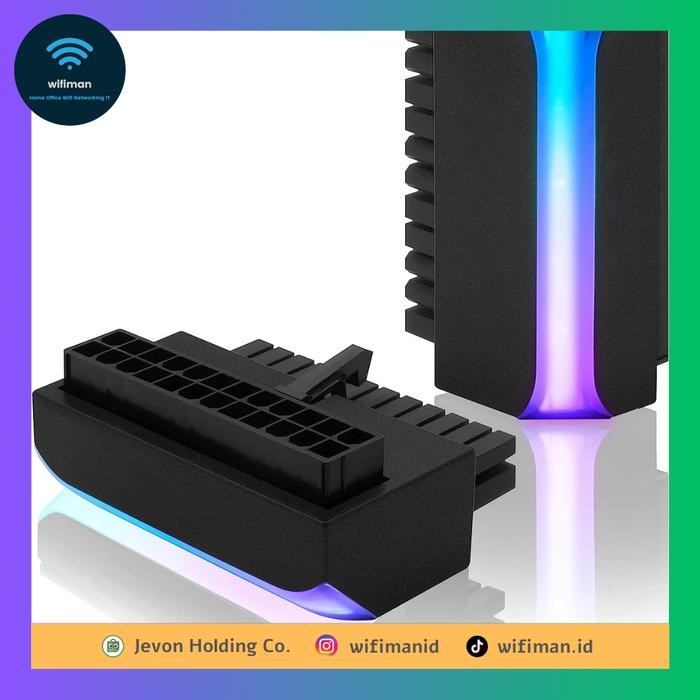 Gambar EZDIY 24 pin ARGB 90° Angle Adapter 5V Motherboard Black White 24pin - Hitam dari Jevon Holding Co by Wifiman undefined Tokopedia