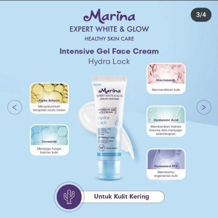 Gambar Marina Expert White & Glow Healthy Skin Care Face Cream/Pelembab wajah - Biru dari mei2 cosmetik undefined Tokopedia