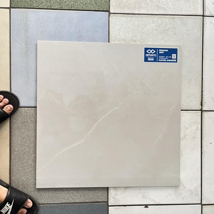 Gambar Granit INFINITI 60x60 GLOSSY GRADE A - ROMANIA GREY dari MAKMUR JAYA KERAMIK_NEW undefined Tokopedia