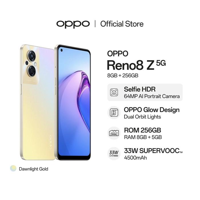 Gambar HP OPPO RENO 8 Z 5G 8/256 GB - RENO 8Z RAM 8GB ROM 256GB GARANSI RESMI - Emas Matahari dari Cahaya Store Cell undefined Tokopedia