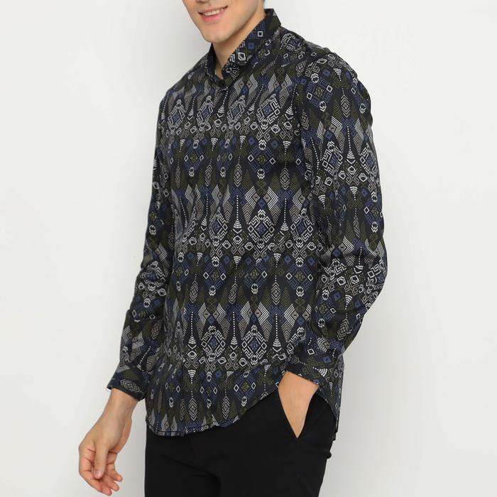 Gambar 6501 Atasan Batik Pria Lengan Panjang Motif Songket Hitam Songket - Hitam, M dari NFZ WEAR undefined Tokopedia