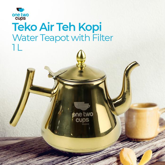 Gambar Teko Ceret Kettle Pot Teh Kopi Teapot With Filter Stainless Steel 7RHX - Gold dari cloudesub.id undefined Tokopedia