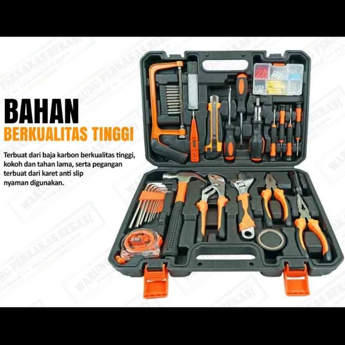 Gambar Hand Tools 102 pcs Tool Kit Set Alat Pertukangan Perkakas Tang Palu On dari Paffie Shop Grosir undefined Tokopedia