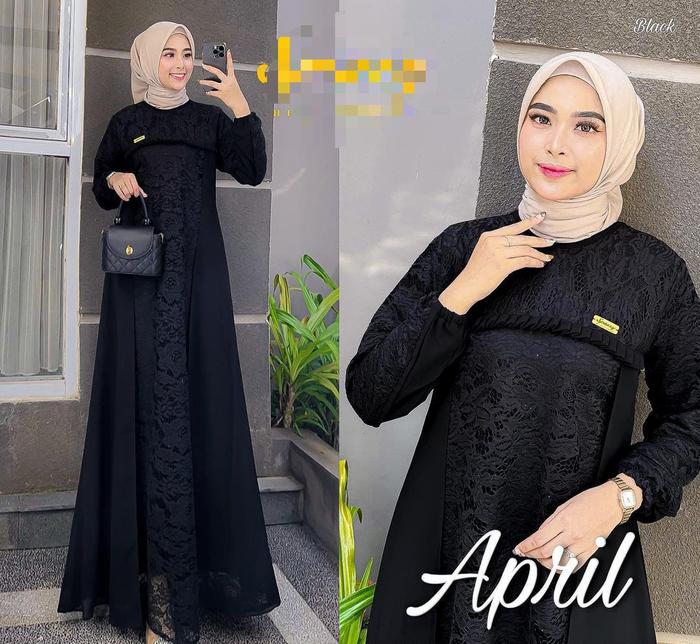 Gambar Gamis brukat jumbo tebaru size L XL XXL 3L 5L gamis kondangan gamis - Hitam, L dari ROSE HIJAB ROSE undefined Tokopedia