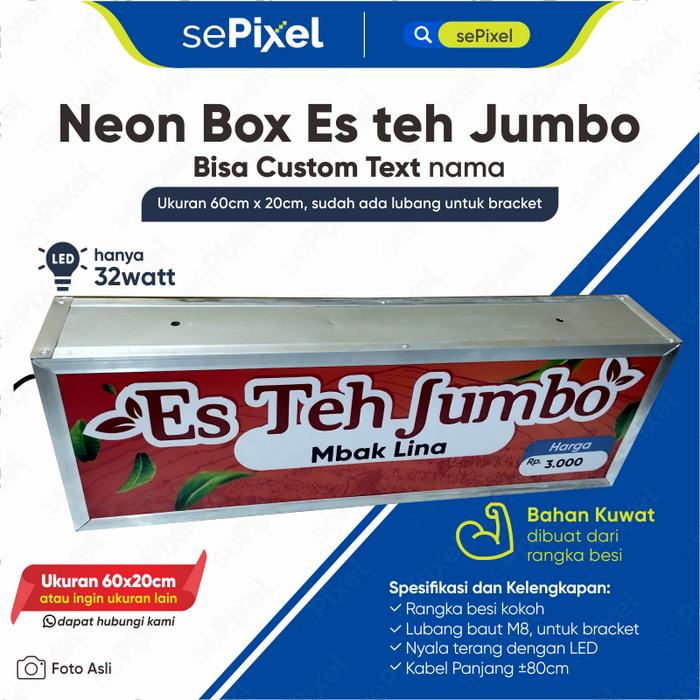 Gambar Neon Box Es teh Jumbo Salome Somay dari sePixel undefined Tokopedia