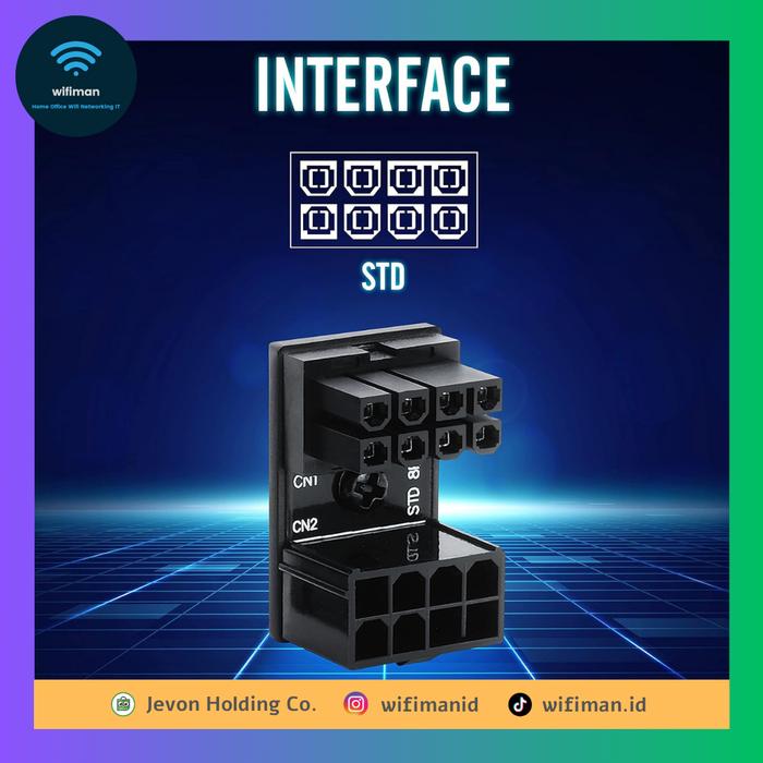 Gambar EZDIY PCIe 8 Pin 180 Angle Adaptor U Turn VGA GPU 8Pin 8P Hitam Putih - Hitam STD dari Jevon Holding Co by Wifiman undefined Tokopedia