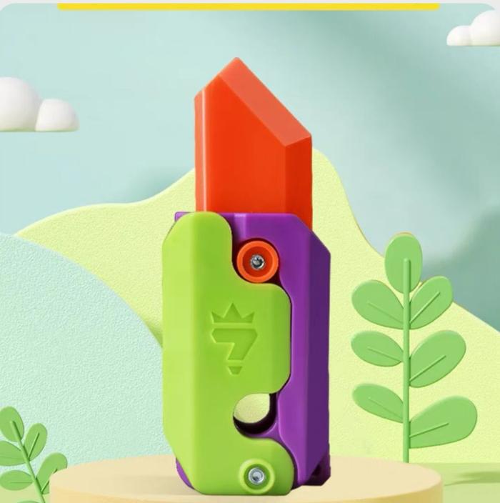 Gambar NEW GRAVITY CARROT KNIFE 3D PRINTING FIDGET TOYS EDC PLASTIK CUTE - Hijau dari Barbie Girl undefined Tokopedia