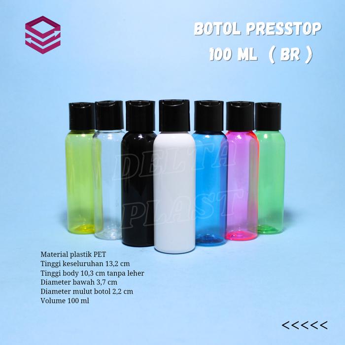 Jual botol 100ml press top hitam / Botol Disctop 100ml hitam - Putih ...