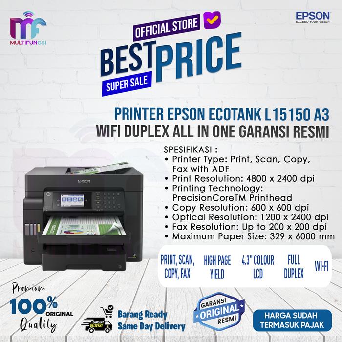 Gambar Printer Epson EcoTank L15150 A3 WiFi Duplex All in One Garansi Resmi dari Multifungsi ID undefined Tokopedia