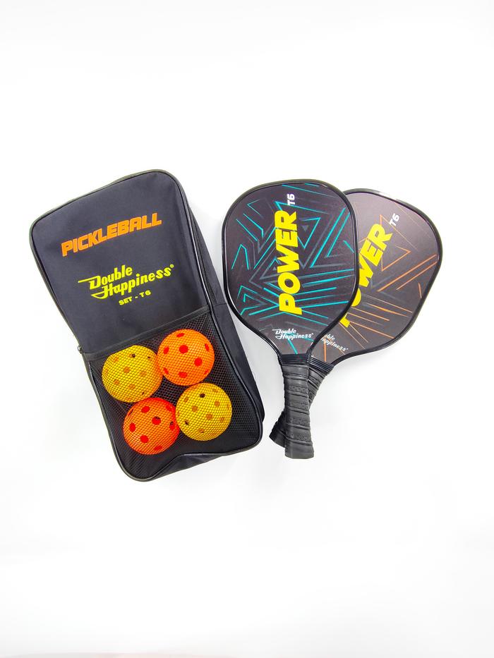 Gambar PADDLE DOUBLE HAPPINESS PICKLEBALL SET POWER T6 dari Pickleball Shop Indonesia undefined Tokopedia