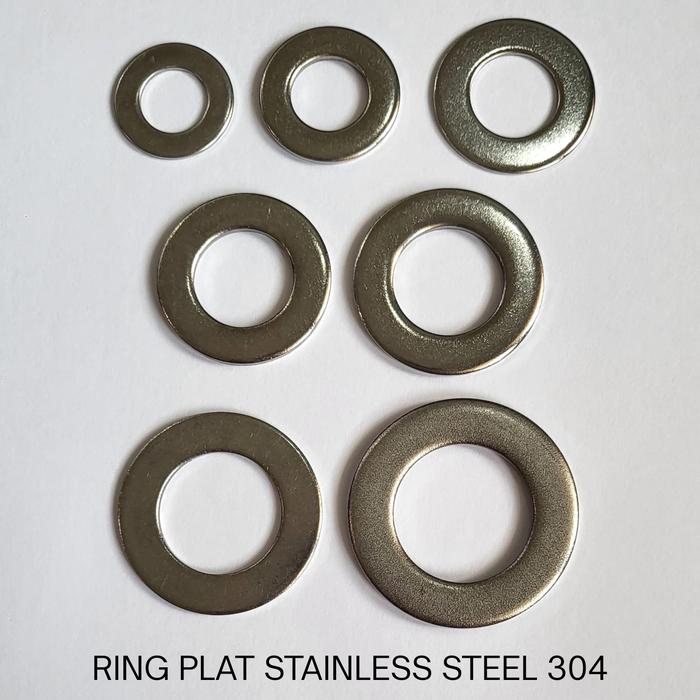 Gambar Ring Plat Stainless Steel 304 M4 Isi 100 pcs Diameter Dalam 4 mm Diameter Luar 10 mm Tebal 1 mm Bahan Stainless Steel 304 dari Supplindo Baut undefined Tokopedia
