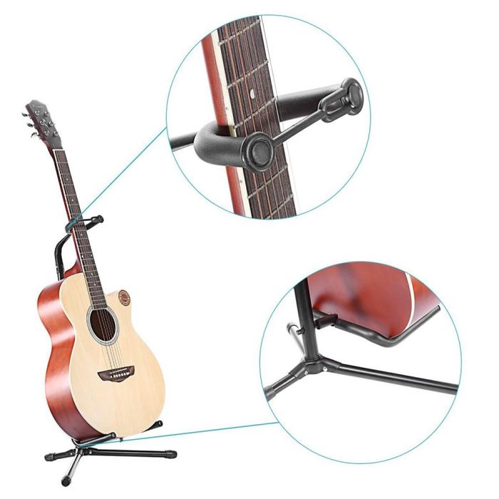 Gambar Dudukan Gitar Akustik Elektrik Stand Holder Neck Body Guitar Foldable - Stand Long Neck dari Indigos Store undefined Tokopedia