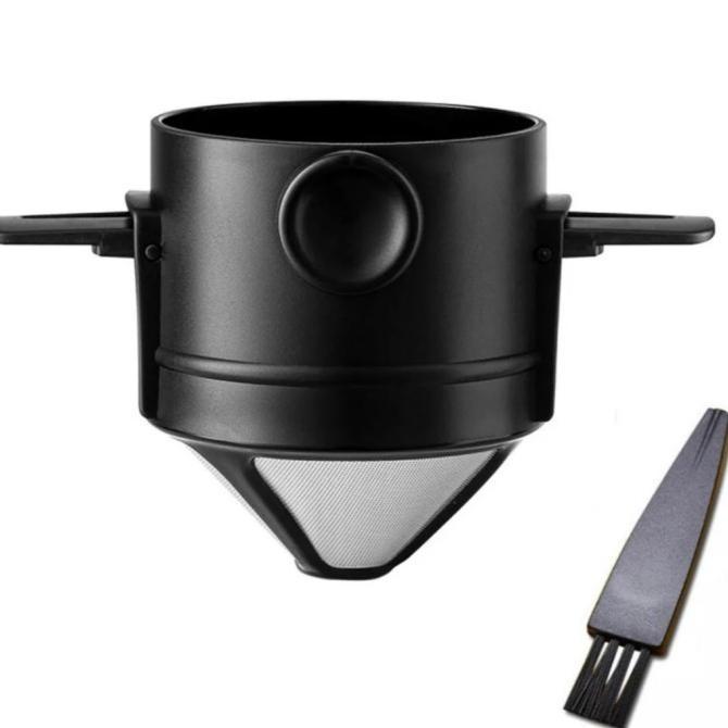 Gambar DRIPPER KOPI V60 PORTABEL COFFEE DRIPPER PORTABLE FILTER KOPI TOBOSHOP - DripperKuas BLK dari sekar55store undefined Tokopedia
