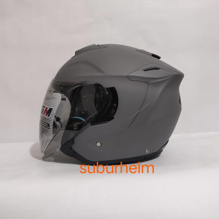 Gambar HELM  GM  FURY  SOLID  DIM GREY  GLOSSY  DAN  DOFF  DOUBLE VISOR  ORI - Doff, M dari subur helm undefined Tokopedia