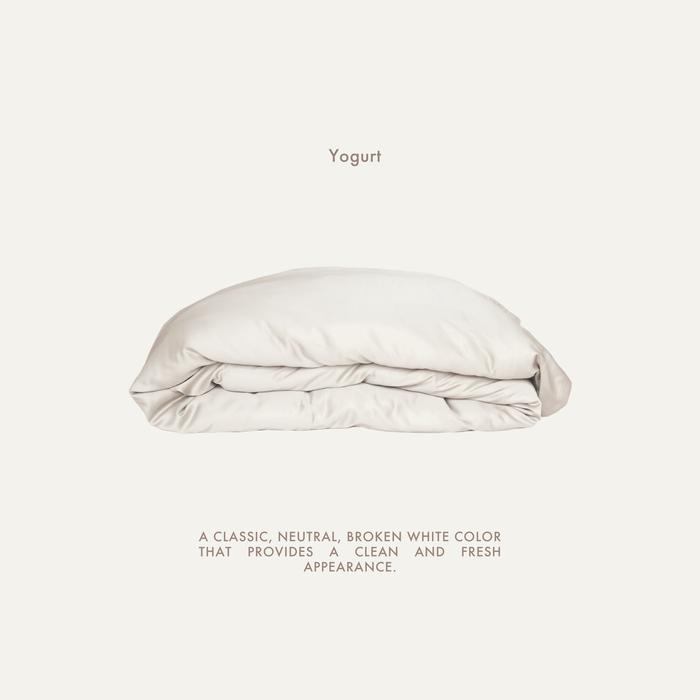 Gambar Nou - Tencel Bedding Set & Duvet Cover/ Bed Sheet + Pillow Case + Bolster Case + Quilt Cover (Set Sprei + Sarung Bantal + Sarung Guling + Sarung Duvet) - Yogurt, Single dari Nou Studio undefined Tokopedia