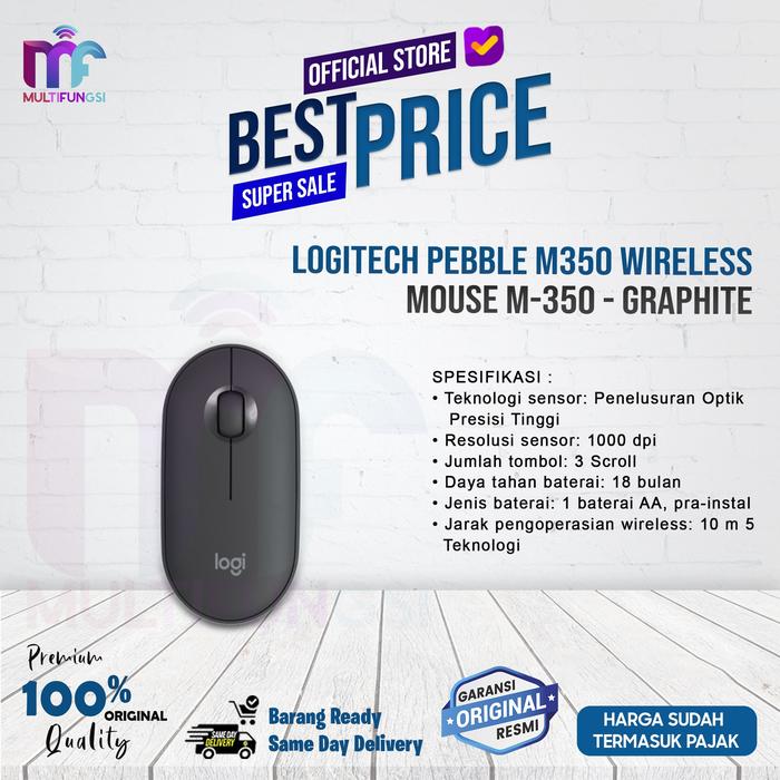 Logitech Mouse Pebble M350 M350s Wireless (BLACK) Garansi Resmi Pebble  M350